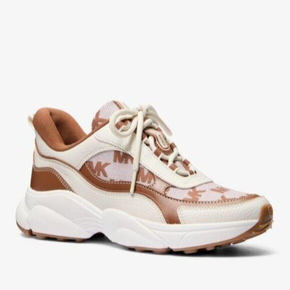 Michael Kors Katrina Mixed-Media Trainer Sneakers Women's Size 10 Lace-up - Picture 1 of 5